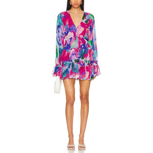 Hemant And Nandita X Revolve 'Vesa' Pink Viscose Mini Dress Size XS